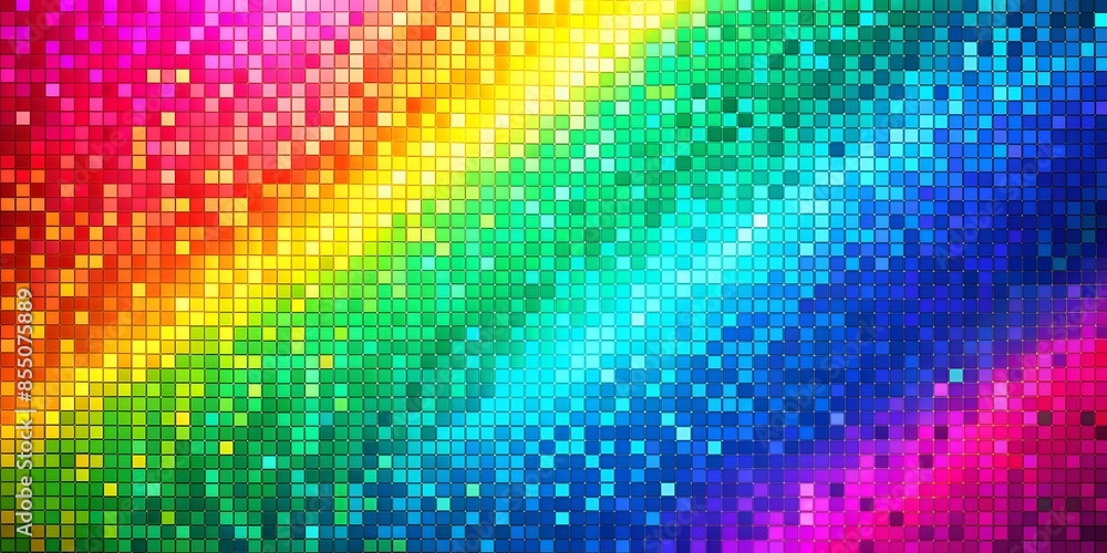 Shimmering Rainbow Mosaic Tiles With A Glowing Vibrant Gradient Shimmering Rainbow Mosaic Tiles With A Glowing Vibrant Gradient