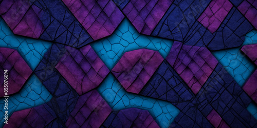 Verzaubernde, abstrakte Blättertextur in kräftigen Blau- und Violetttönen, die durch ihre Tiefe und Schichtung eine faszinierende visuelle Komposition für kreative Projekte bietet photo