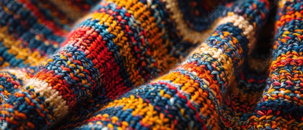 Close-up of colorful knitted fabric texture. Close-up of colorful knitted fabric texture.