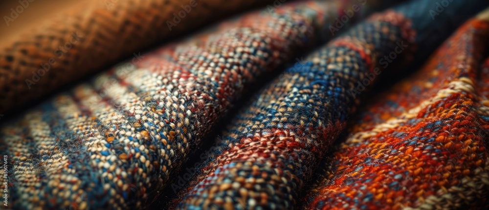 Close-up of colorful woven fabric texture. Close-up of colorful woven fabric texture.