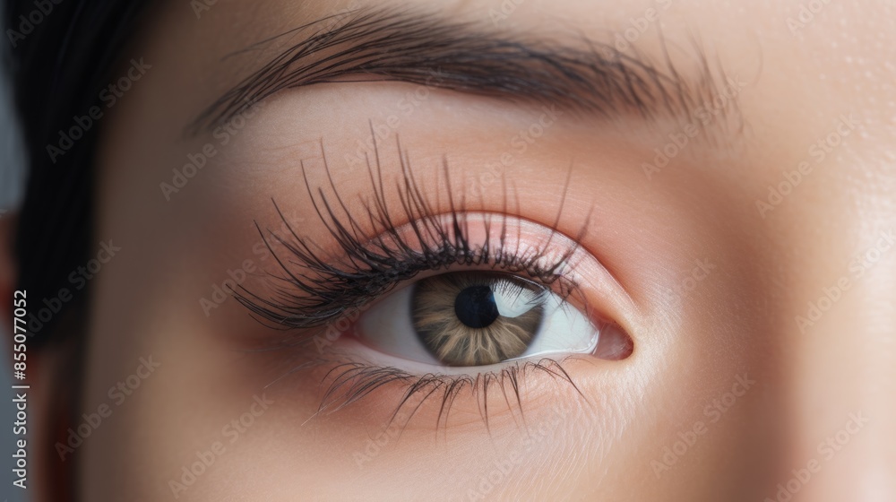 Woman face with eyelash extensions Woman face with eyelash extensions