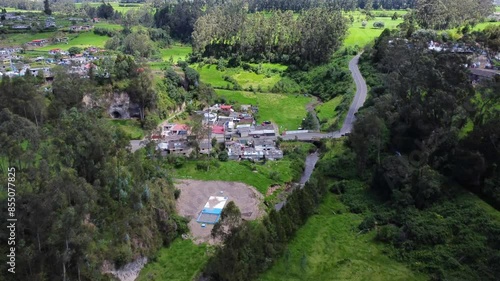 Experience the serene beauty of Guitig, nestled in the heart of Pichincha Province, Ecuador. This aerial footage captures the lush landscapes and tranquil atmosphere of this charming neighborhood.