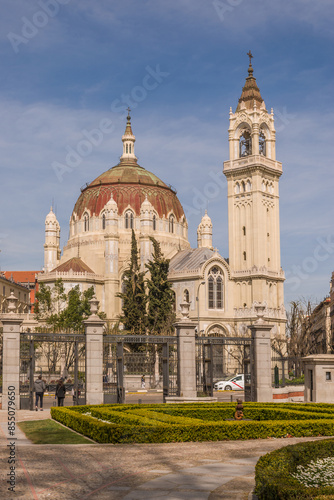 Church of San Manuel and San Benito. Madrid. Built between 1902 and 1910 in Neo-Byzantine style. Vertical view.