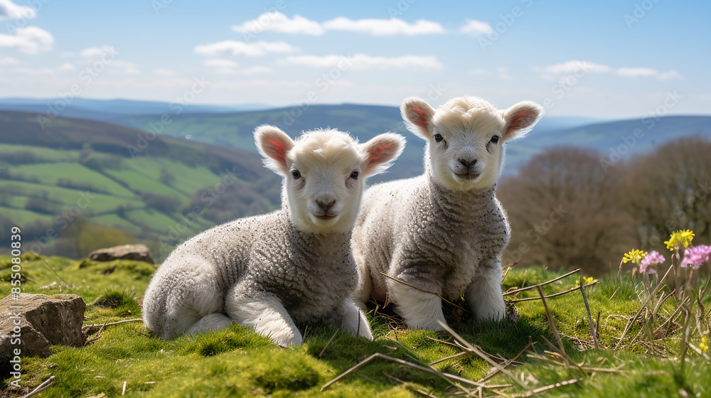 spring_Lambs_in_countryside_in_the_sunshine_brecon spring_Lambs_in_countryside_in_the_sunshine_brecon