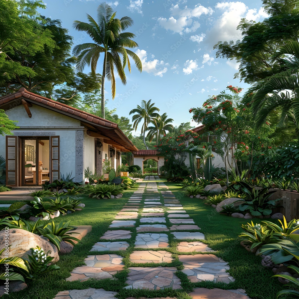 Fototapeta premium Tropical Paradise Garden Pathway