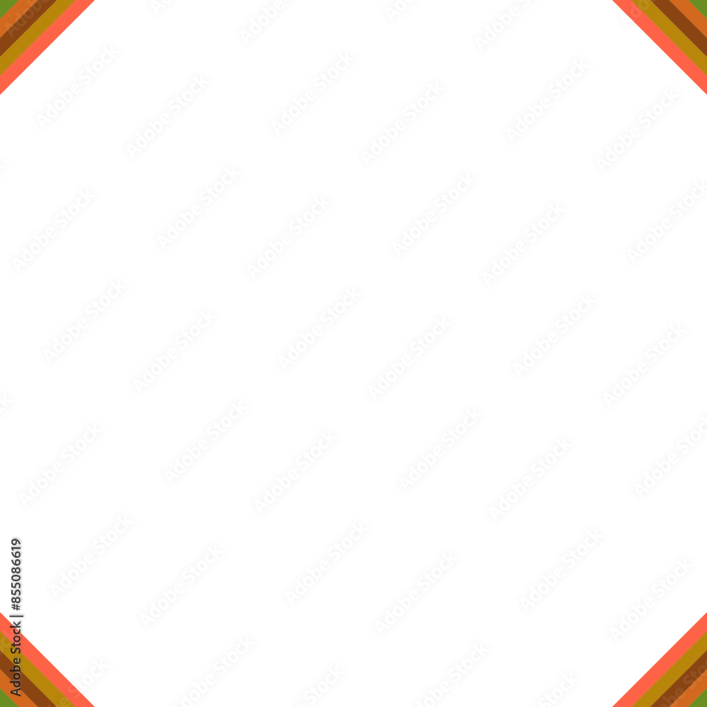 An abstract retro 70's style transparent boho corner border design element. An abstract retro 70's style transparent boho corner border design element.
