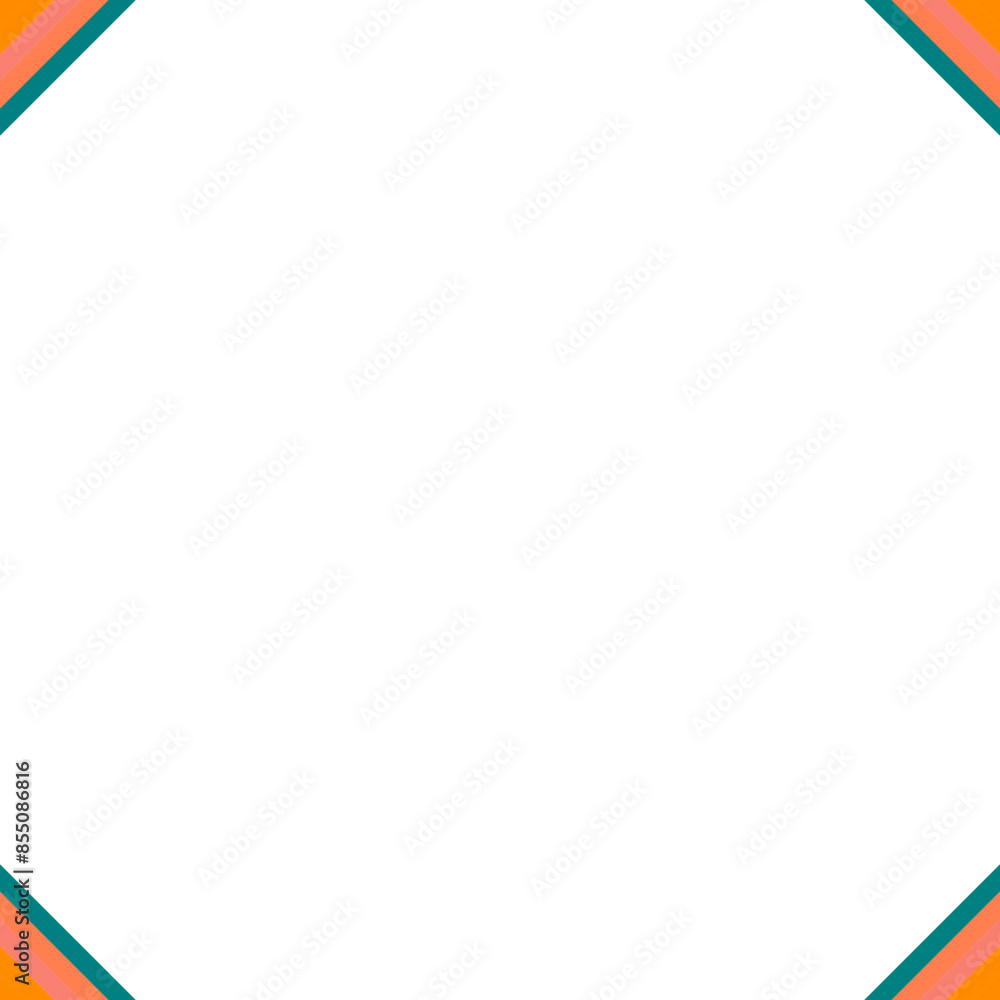 An abstract retro 70's style transparent boho corner border design element. An abstract retro 70's style transparent boho corner border design element.