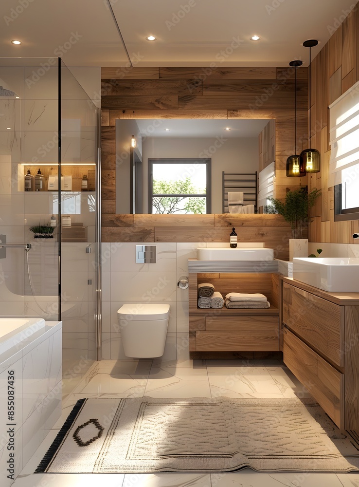 Bathroom interior with natural light Bathroom interior with natural light