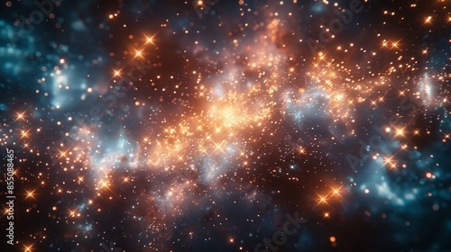 From below shot of wonderful vivid fireworks exploding on background of black night sky