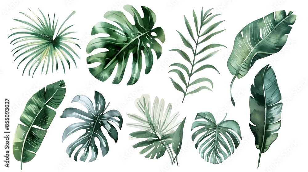 Vibrant Tropical Foliage and Lush Botanical Leaves Background Vibrant Tropical Foliage and Lush Botanical Leaves Background