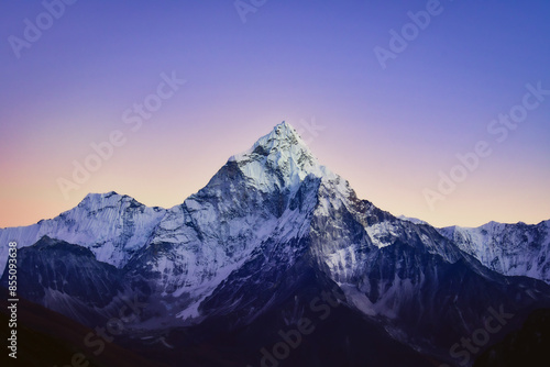 Ama Dablam - mountain in the eastern Himalayan range of Koshi Province, Nepal. Main peak.