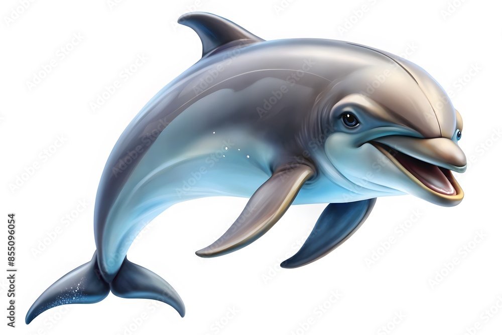Graceful Dolphin Illustration For Children'S Book Graceful Dolphin Illustration For Children'S Book