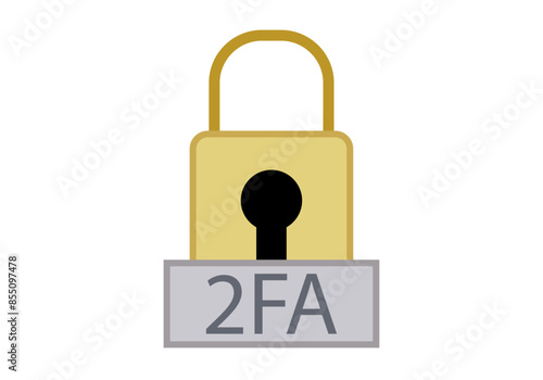 Candado dorado de doble factor de autenticación 