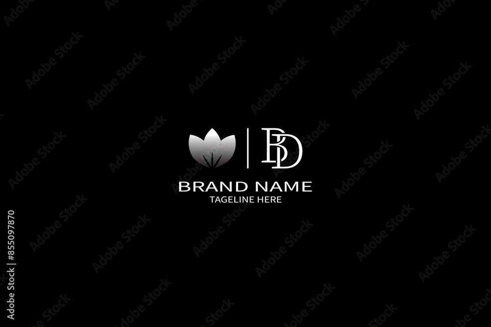 Obraz premium BD logo. B D design. White BD letter. BD, B D letter logo design. Initial letter BD linked circle uppercase monogram logo. B D letter logo vector design. Most