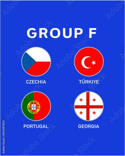 Free Download Group F Emblem Flag European Nations 2024 Teams Countries European Germany Football Symbol Logo Design Vector Illustration - GFXLoad