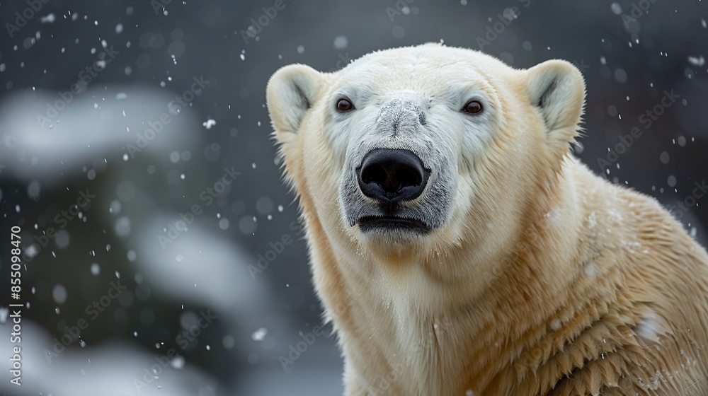 portrait of Polar Bear cute face portrait of Polar Bear cute face