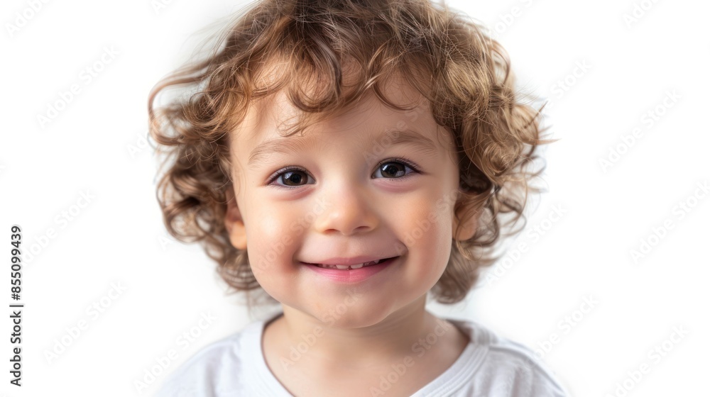 A precious kid with a gentle smile, reminding us of the innocence and purity of childhood. isolated white background A precious kid with a gentle smile, reminding us of the innocence and purity of childhood. isolated white background