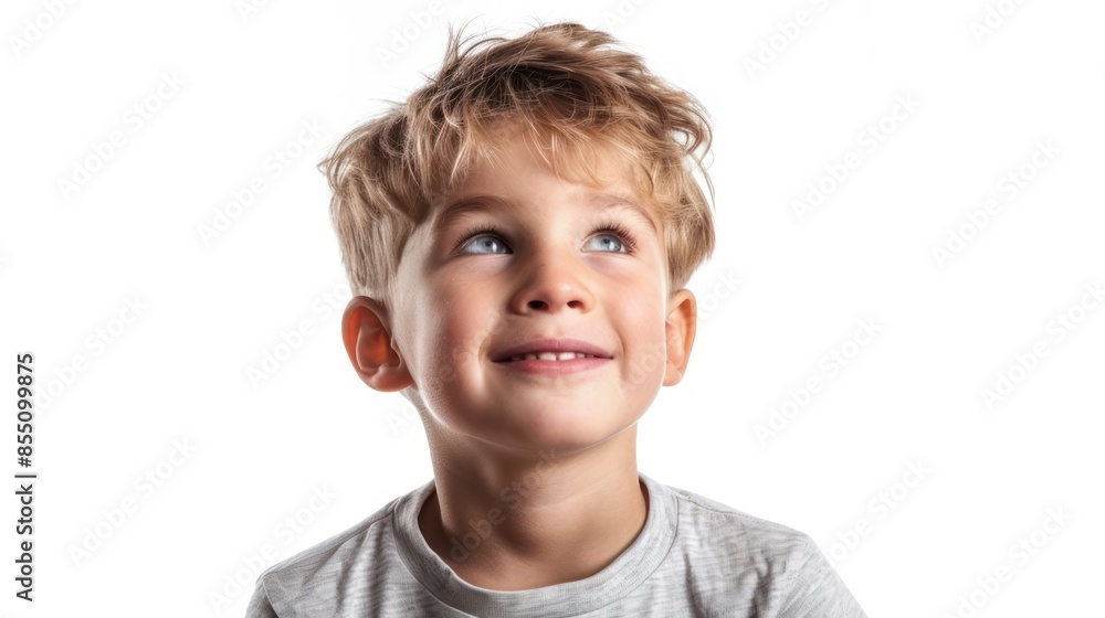 A spirited young boy with a twinkle in his eye, ready for adventure and discovery. isolated white background A spirited young boy with a twinkle in his eye, ready for adventure and discovery. isolated white background