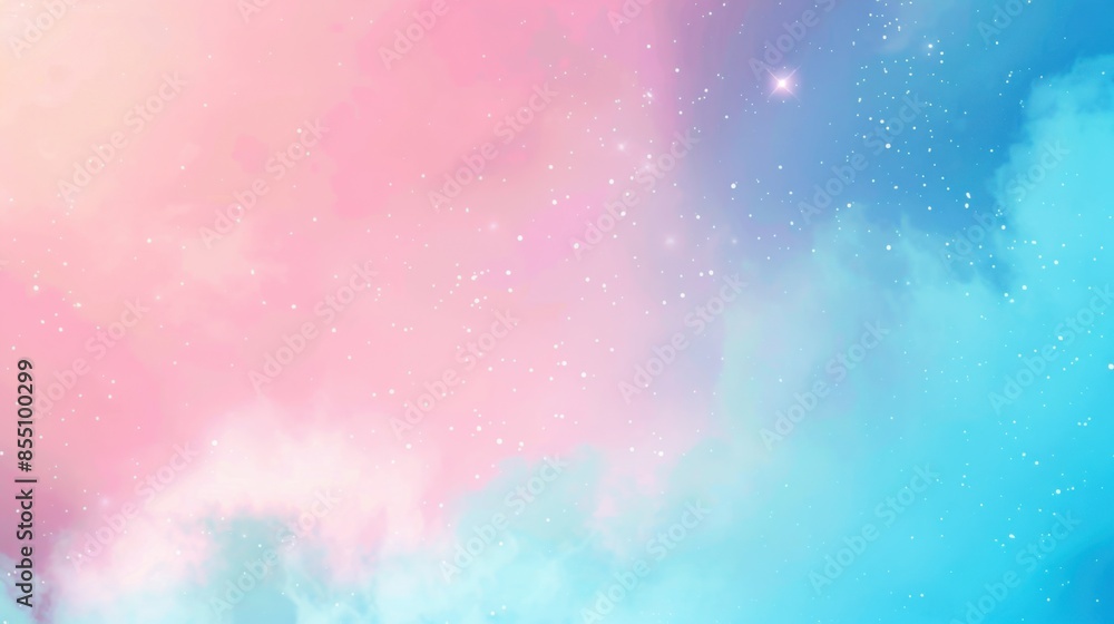 A dreamy pastel sky with pink and blue hues, sprinkled with stars. A dreamy pastel sky with pink and blue hues, sprinkled with stars.