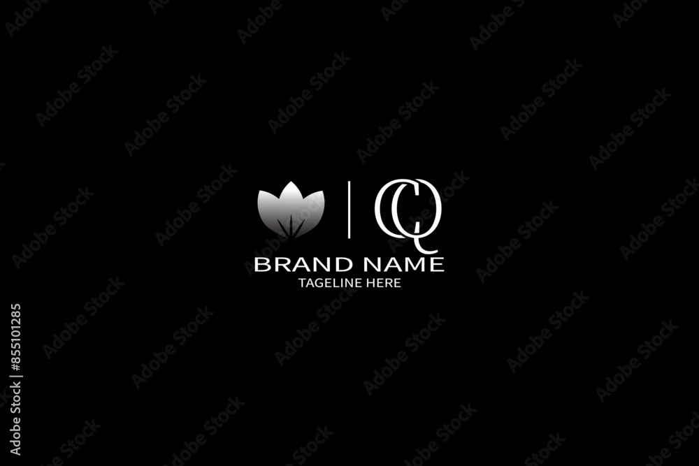 Obraz premium CQ LETTER LOGO Design ONE BLACK BACKGROUND