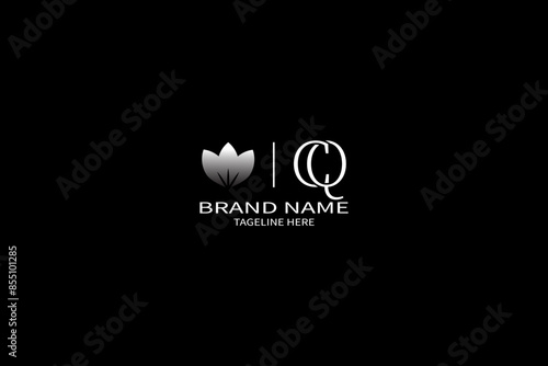 CQ LETTER LOGO Design ONE BLACK BACKGROUND