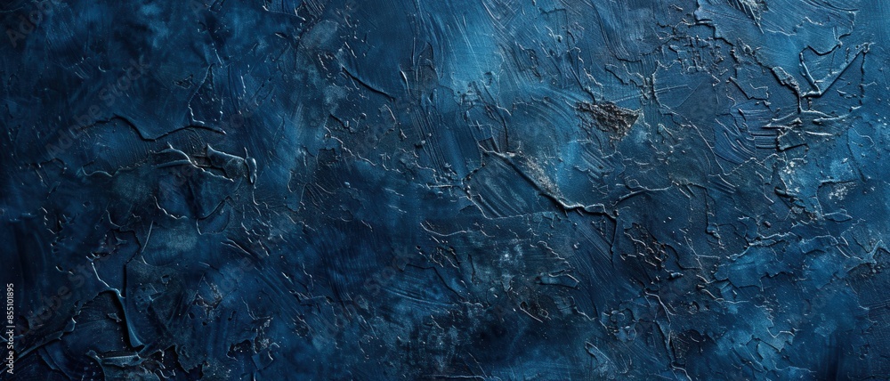 Dark blue textured abstract composition with rough surface patterns and brush strokes. Dark blue textured abstract composition with rough surface patterns and brush strokes.