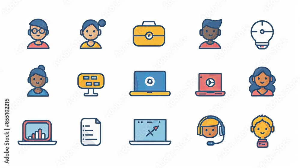 Set of modern flat design people icons of start up, project development, business strategy and analytics, social media, Internet marketing, e-banking, programming, cloud data storage Set of modern flat design people icons of start up, project development, business strategy and analytics, social media, Internet marketing, e-banking, programming, cloud data storage