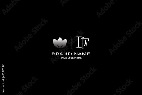 DF LETTER LOGO Design ONE BLACK BACKGROUND