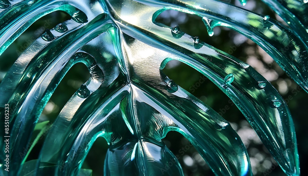 green glass monstera leaf green glass monstera leaf