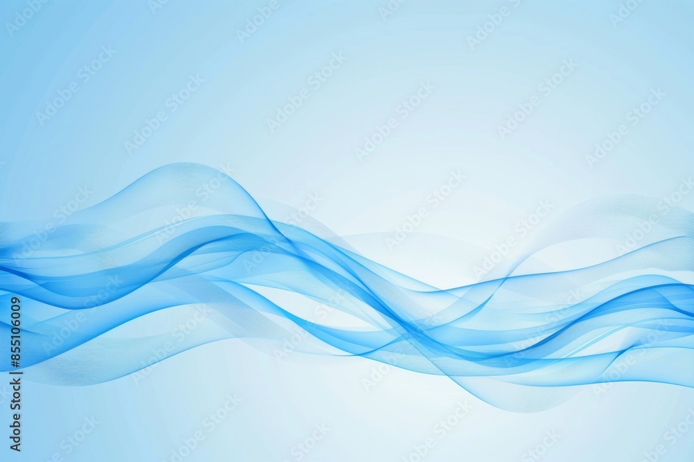 Abstract blue waves on a soft gradient background Abstract blue waves on a soft gradient background