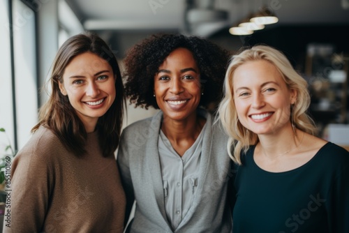 Portrait of a smiling diverse group of businesswomen