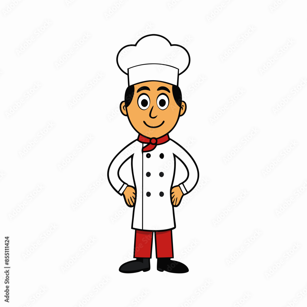 a Stylish funny cartoon chef of the restaurant vector illustration. a Stylish funny cartoon chef of the restaurant vector illustration.