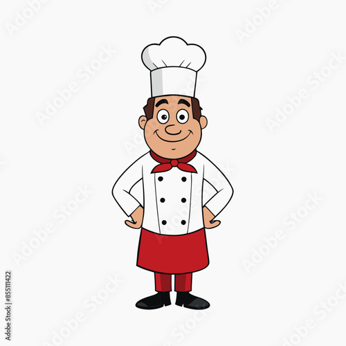 a Stylish funny cartoon chef of the restaurant vector illustration.