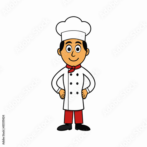 a Stylish funny cartoon chef of the restaurant vector illustration.