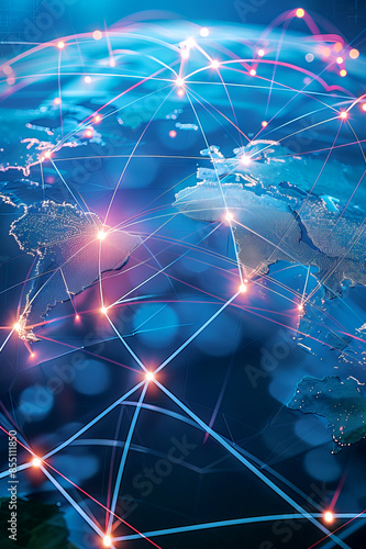 vertical Digital planet world map background