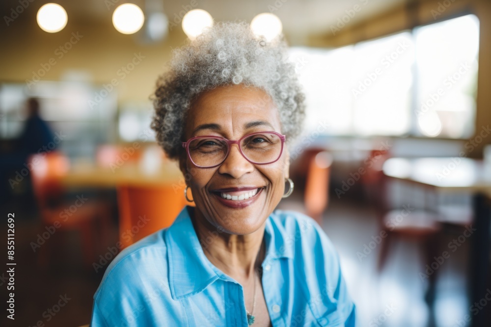 Portrait of a smiling Senior African American woman in nursing home Portrait of a smiling Senior African American woman in nursing home
