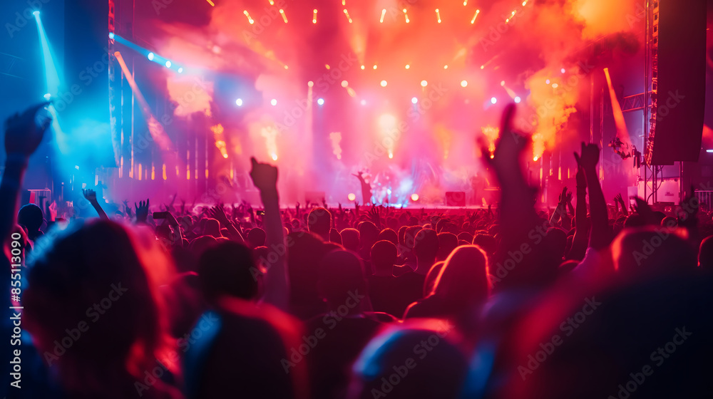 custom made wallpaper toronto digitalConcert Crowd Enjoying Live Music Performance at Night