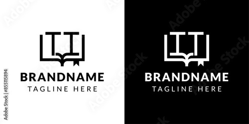 Letters IT and TI Book Logo, suitable for business related to book with IT or TI initials