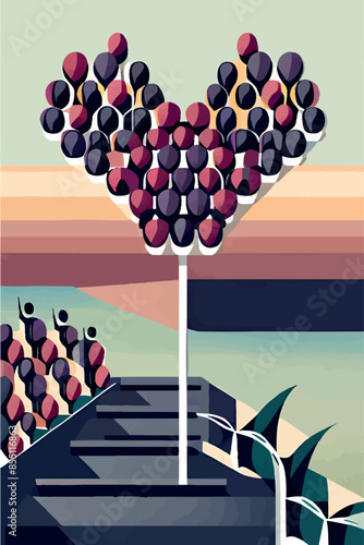 Explore the charm of European architecture and wine with this vibrant poster. Featuring iconic French vineyards, wine bottles, glasses, and a sommelier, perfect for celebrating wine festivals and prom