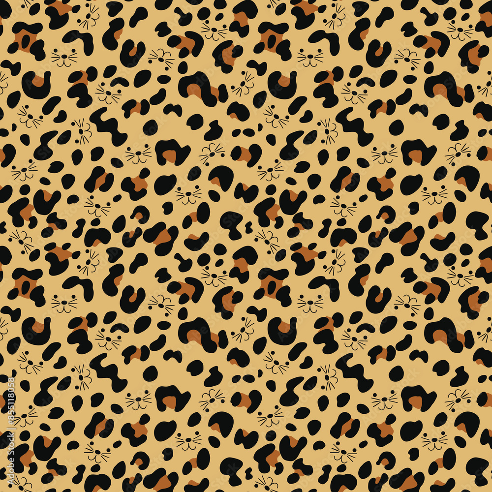 Leopard pattern seamless background animal print modern texture for textile
Leopard pattern seamless background animal print modern texture for textile