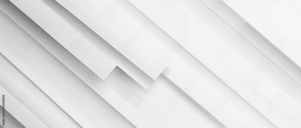 Obraz premium White layered geometric shapes creating a minimalist abstract pattern.