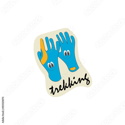 gloves sportive with eyes for trekking and hiking