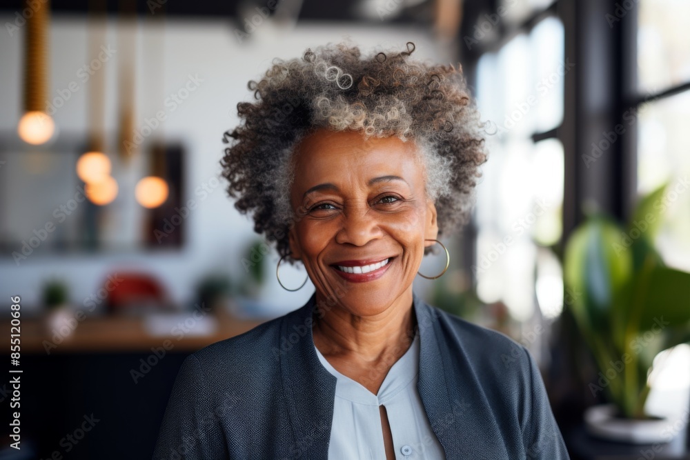Portrait of a smiling African American businesswoman in office Portrait of a smiling African American businesswoman in office