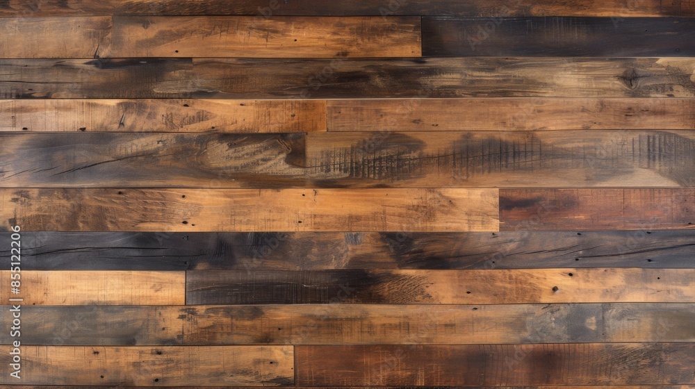 A top-view shot of old grunge dark textured wooden background