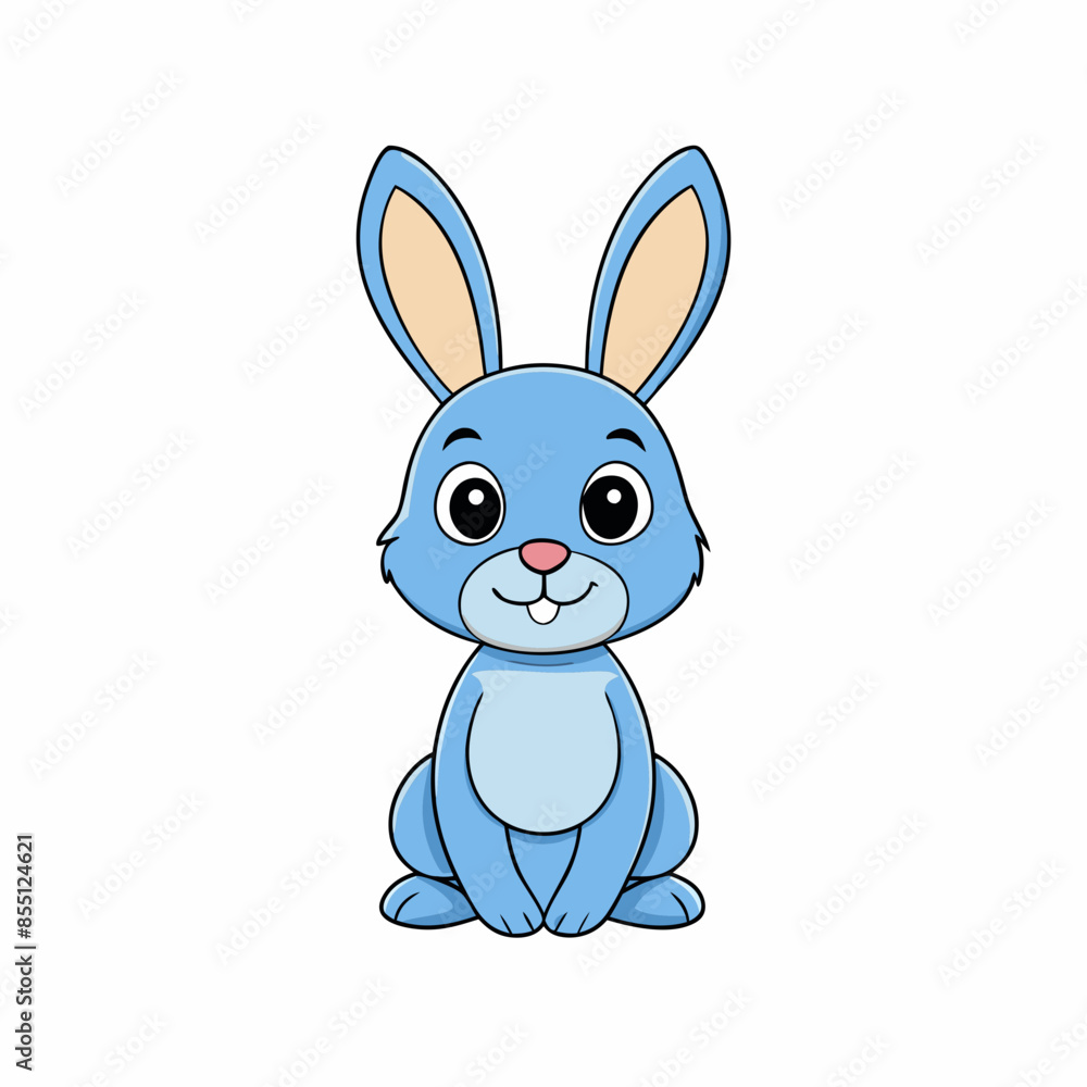 Fototapeta premium Bunny Rabbit Vector Illustration Cute Mascot Design