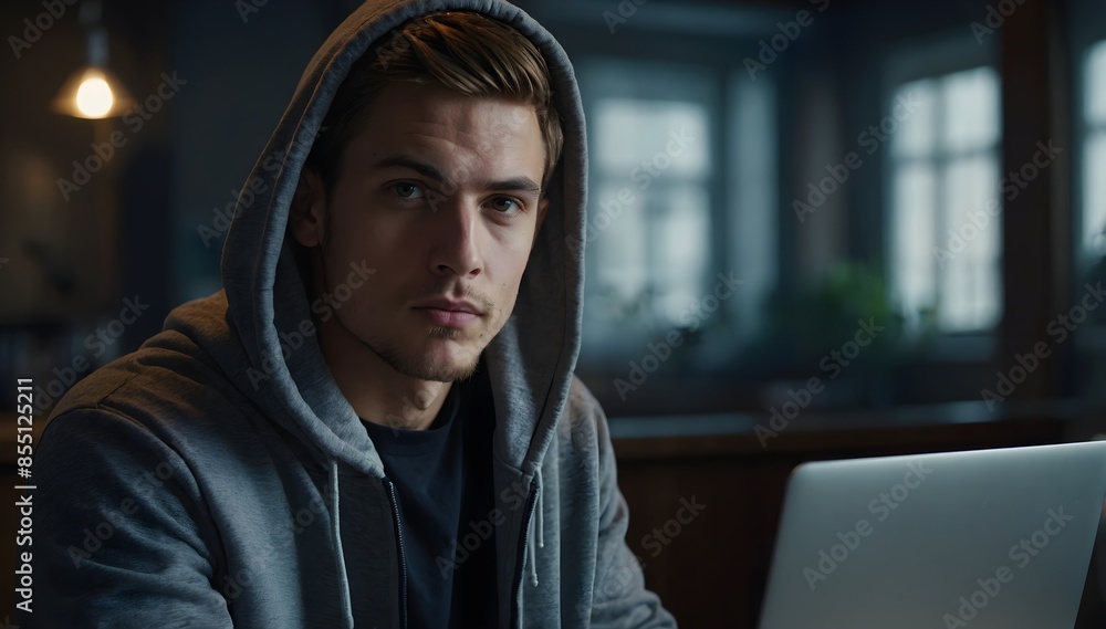 a person studying in room with laptop a person studying in room with laptop