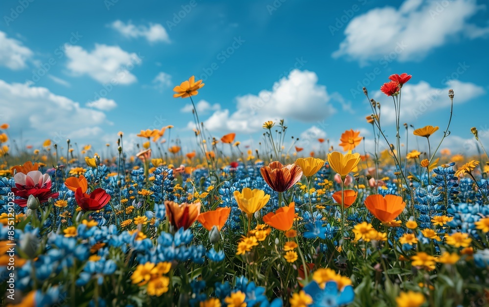 Obraz premium A meadow bursting with colorful blooms