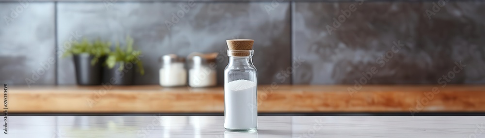 blank mock up, high sodium theme, empty salt shaker, modern kitchen background, clean lines blank mock up, high sodium theme, empty salt shaker, modern kitchen background, clean lines