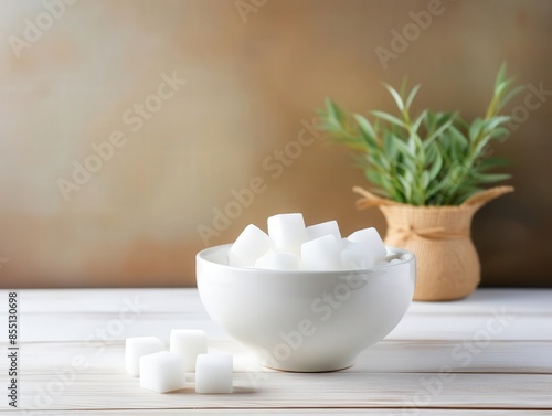 blank mock up, sugar theme, empty sugar bowl, modern kitchen setting, clean and bright