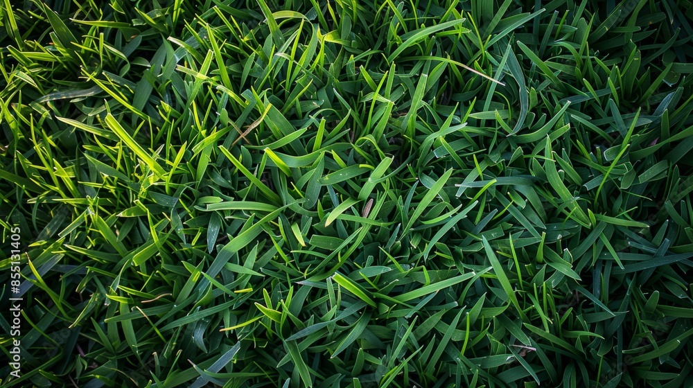 Close-up of green grass, capturing the fresh and lively texture Close-up of green grass, capturing the fresh and lively texture